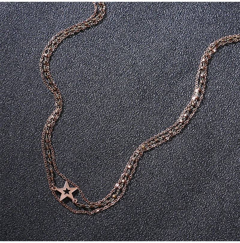 Модное многослойное женское ожерелье-чокер из нержавеющей стали Badu, ожерелье с подвеской в виде пентаграммы, ювелирные изделия