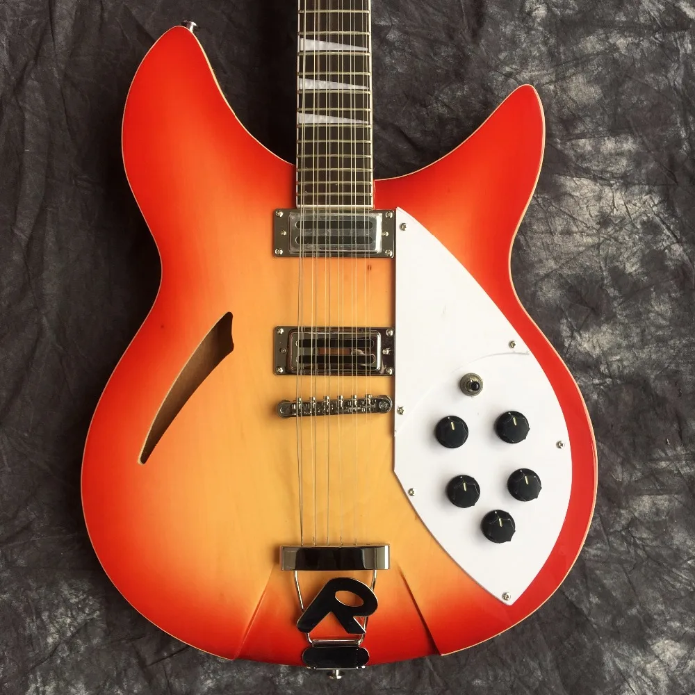 Custom red rickenback 360 Semi hollow body 12 string Jazz electric guitar Ricken Guitars