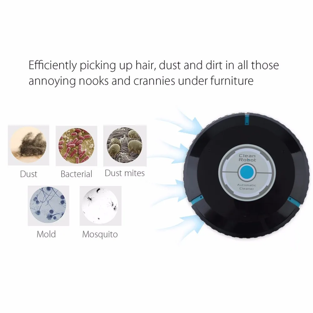 Домашний автоматический пылесос робот из микрофибры умный робот-Швабра для уборки пыли-черный Прямая поставка