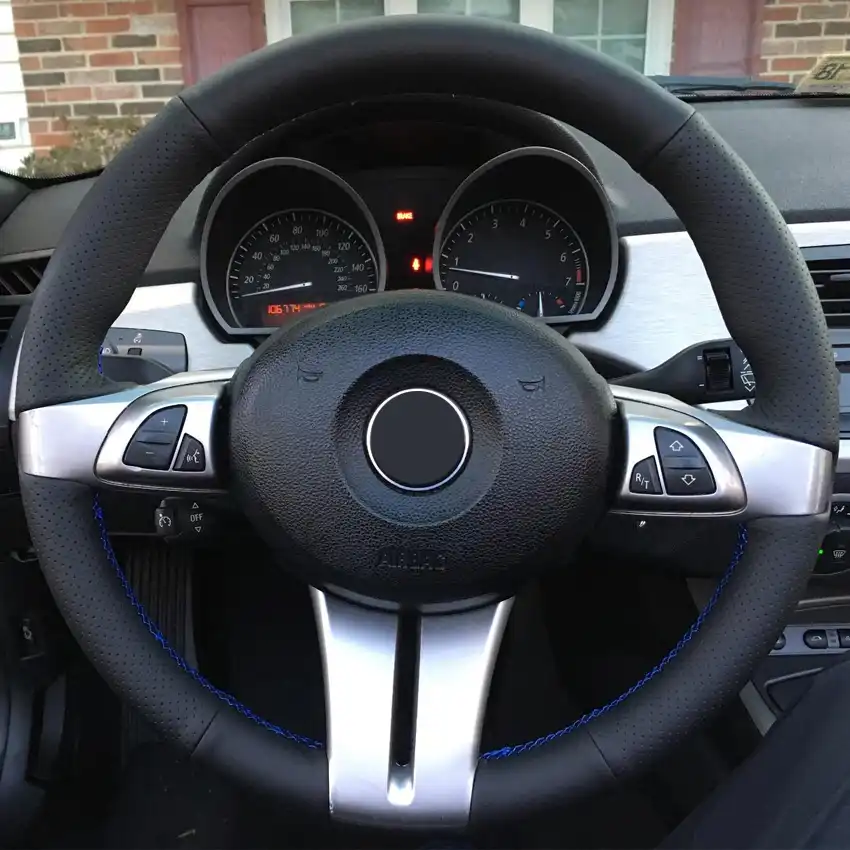 Mewant Black Genuine Leather Car Steering Wheel Cover For Bmw Z4 2003 2004 2005 2006 2007 2008 Interior Accessories Parts Car Steering Wheel Cover Steering Wheel Coverwheel Cover Aliexpress