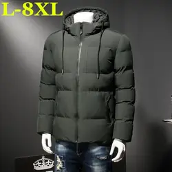 Новый плюс Размеры 8XL 7XL 6XL бренд армии мужские зимние теплые куртки и пальто хлопка удобные и теплые стиль куртки