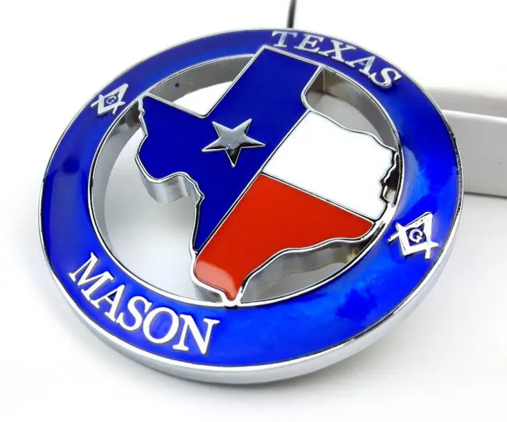 100 Pieces Chrome Metal TEXAS Flag MASON Car Fender Styling Stickers