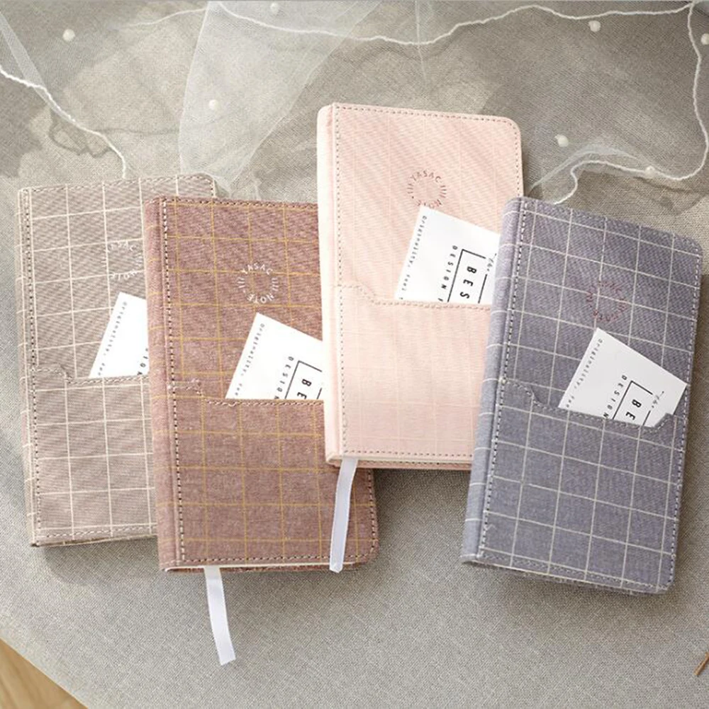 

Creative Fabric Lined Inner Pages Diary Office School Stationery Student DIY Bullet Journals Notebook Elegant Planner Agenda