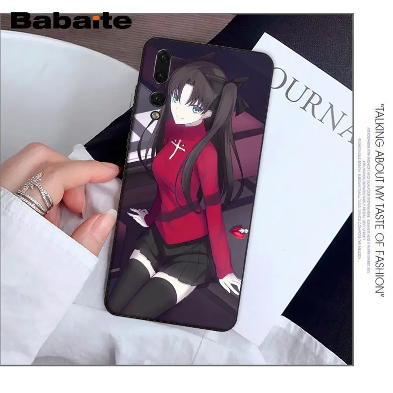 Умный чехол Yinuoda Fate Stay Night Rin Tohsaka & Archer черный мягкий для телефона Huawei P20 Por P10 Plus P9 Mate
