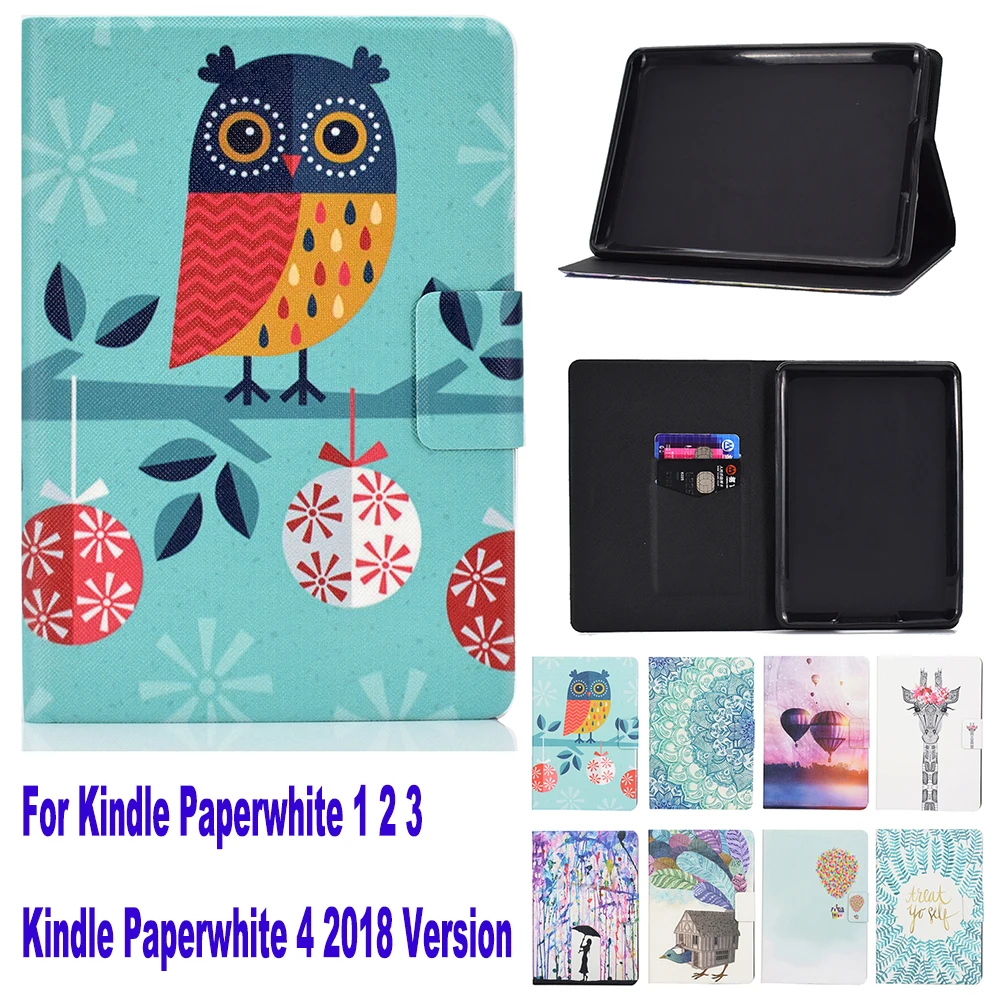 

Flip Stand Case for Amazon Kindle paperwhite 1/2/3 Paperwhite 4 2018 Case 6.0 inch ereader Smart Cover card slot pen holder