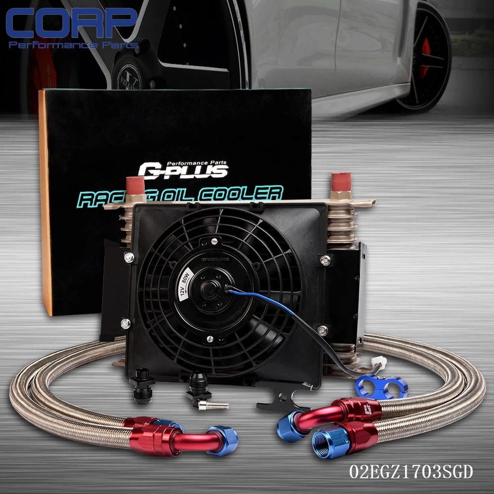 

30 ROW 10AN Universal Engine Transmission Oil Cooler + AN10 Fitting Kit