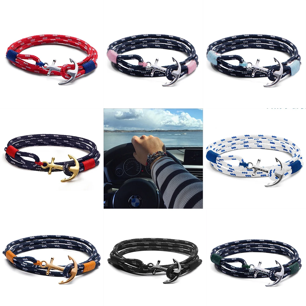 

Tom hope Mediterranean Anchor Multilayer rope Bracelet 9styles Navigation Navy Braid Bracelet Popular Men's Bracelet Jewelry