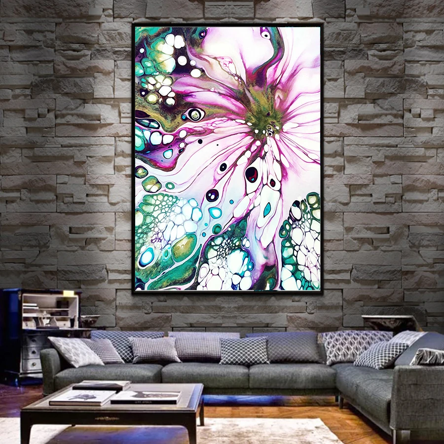2 - Abstract Art Wall Posters and Print Cuadro Colorful Abstract Marble Texture Pictures for Living Room Study Canvas Painting Decor