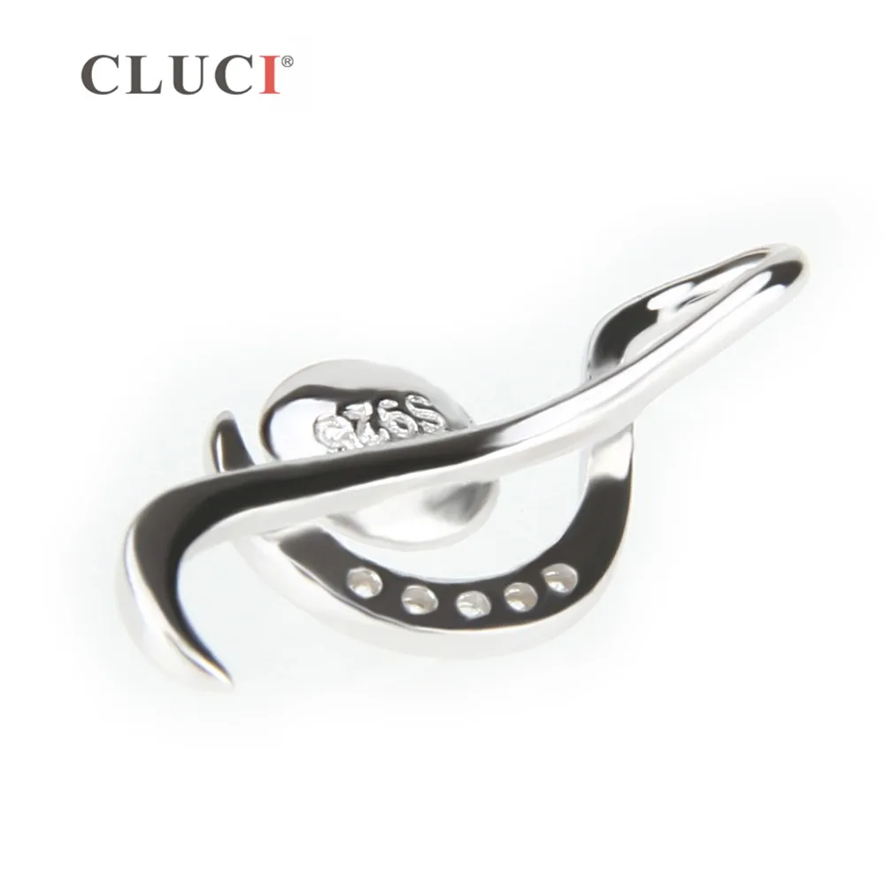 CLUCI Silver 925 Music Note Shaped Pearl Pendant Mounting for Women Jewelry Making 925 Sterling Silver Charms Pendant SP020SB