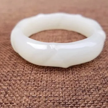 

Qinghai material and Tianyu ice bottom white jade bamboo bracelet hb2828#
