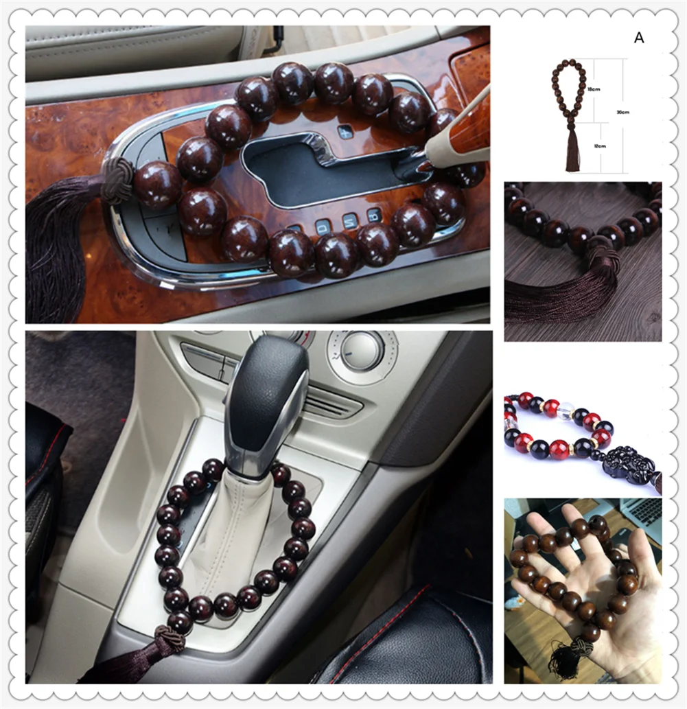 Car rearview mirror pendant interior decoration gear wood beads for Chevrolet Cavalier Volt SS Chevelle FNR 1970 1967