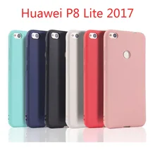 Huawei p8lite 2017 capa de silicone tpu macio, cores sólidas e doces matte para huawei p8 lite 2017, 5.0 polegadas capa de volta,