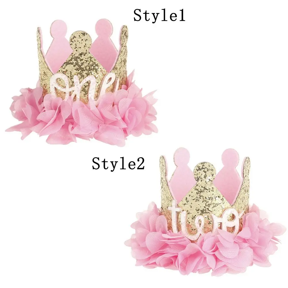 Cute Princess Headband Baby Girl 1/2st Birthday Party Hat Flower Crown Party Hairband Hair Accessories Photography Props hair accessories,hair bands,hair headband accessories,baby headband set