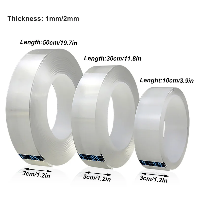 ITNEX бесследная моющаяся клейкая лента многоразовая съемная прозрачная двухсторонняя нано-лента аксессуары для ванной кухни