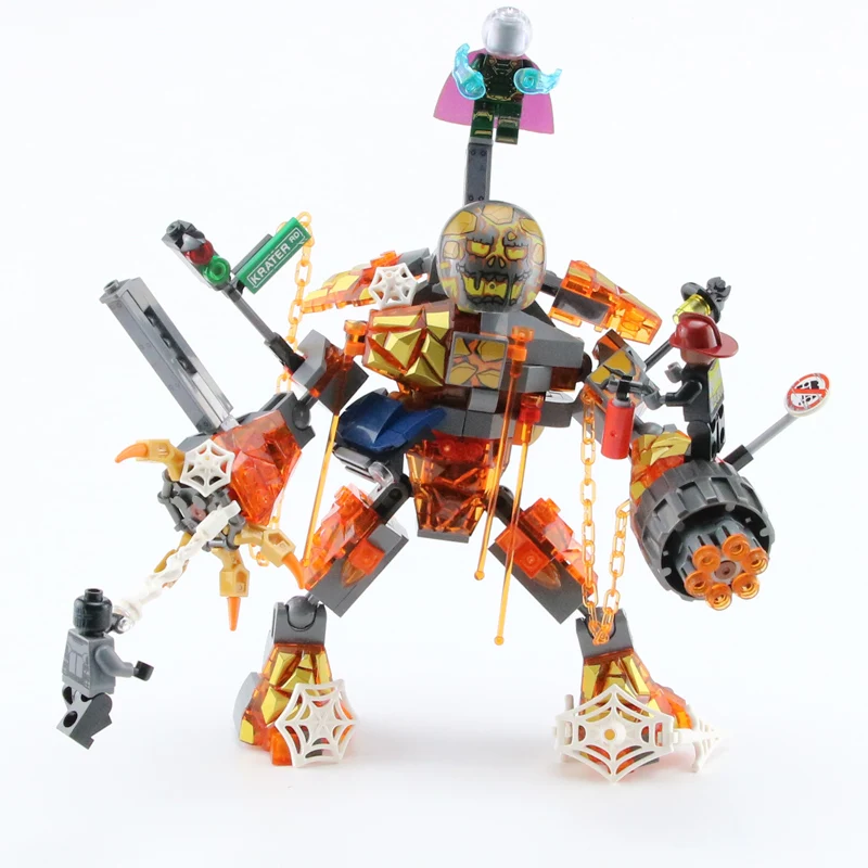 

New 322Pcs Movie Avengers Super Heroes Series Spiderman Molten Man Battle Model Building Kits Blocks Bricks Toys For Children