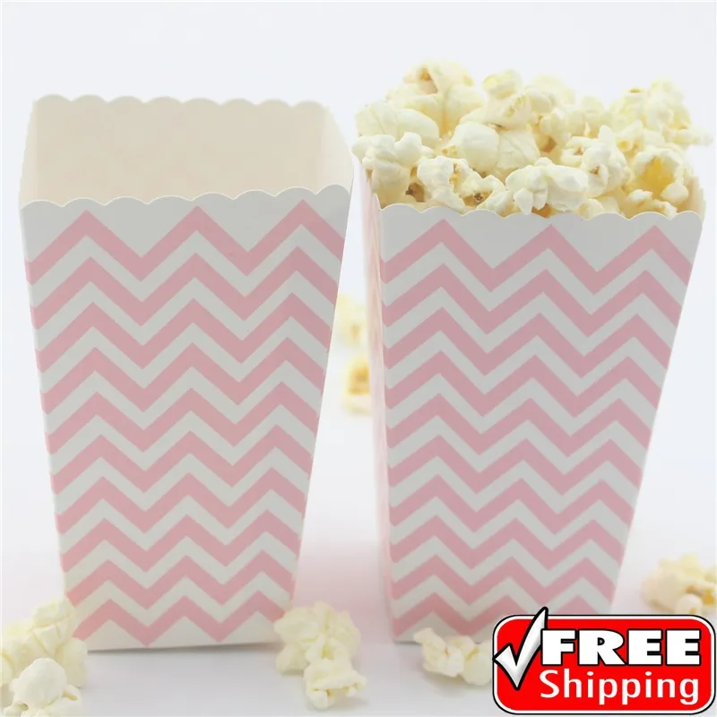 Sweet Party Favour Loot Treat Cinema Popcorn Boxes Solid Colours 
