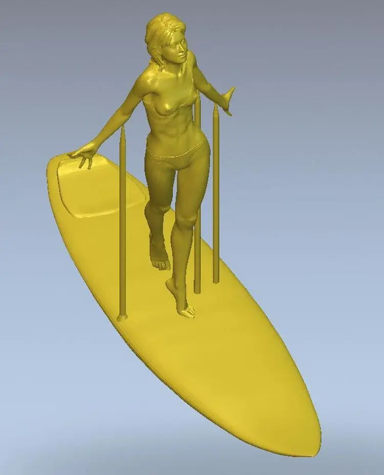 3d model relief for cnc in STL file format Woman a canoe | Инструменты