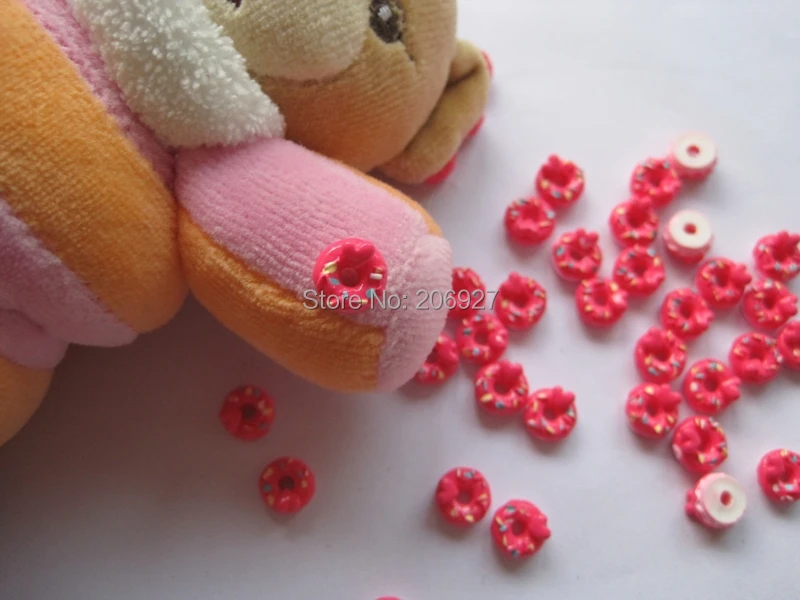 

RC132-1 30pcs Cute Donut Shape Nail Resin Decoration Outlooking
