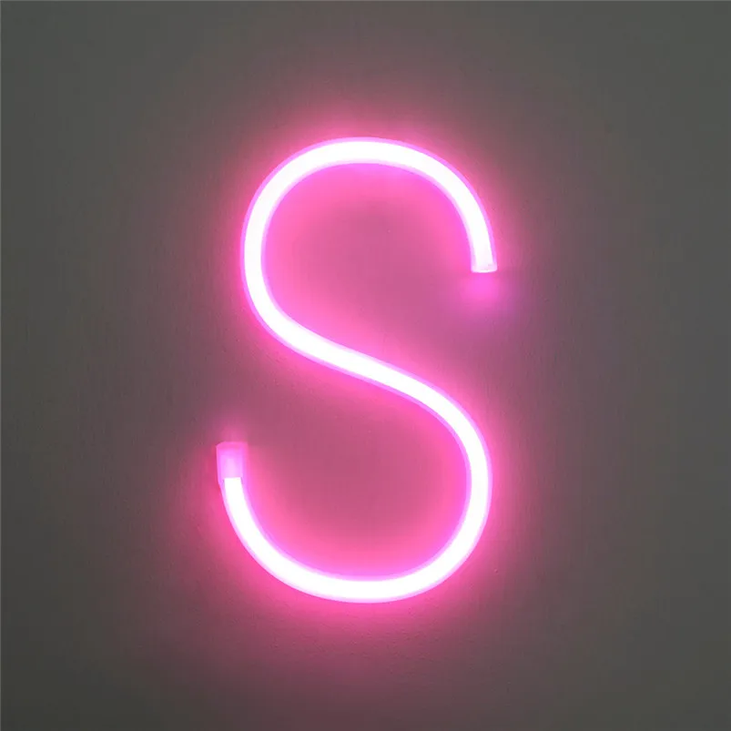 LED Letter Night Lights Plastic Light Up Letters Standing Hanging Warm Pink Light Home Decor Luces Led Decoracion 40JUL2239