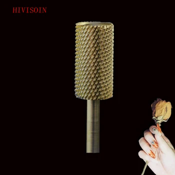 

HIVISOIN-1pcs- Carbide Nail Drill Bit - large Pink&White Bit -M (60020020)-Gold