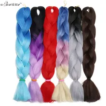 Snoilite, 1 шт., 24 дюйма, Омбре, джамбо коса, волосы, джамбо коса, синтетические, джамбо коса, волосы для наращивания, коса для черных женщин