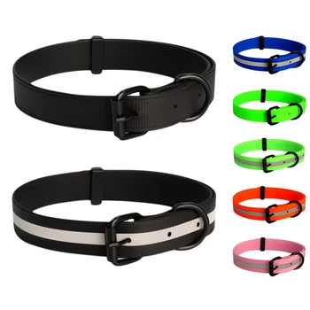 

Adjustable Silicone dog collar pet supplies TPU silicone collar waterproof anti-night light Multi-color collar