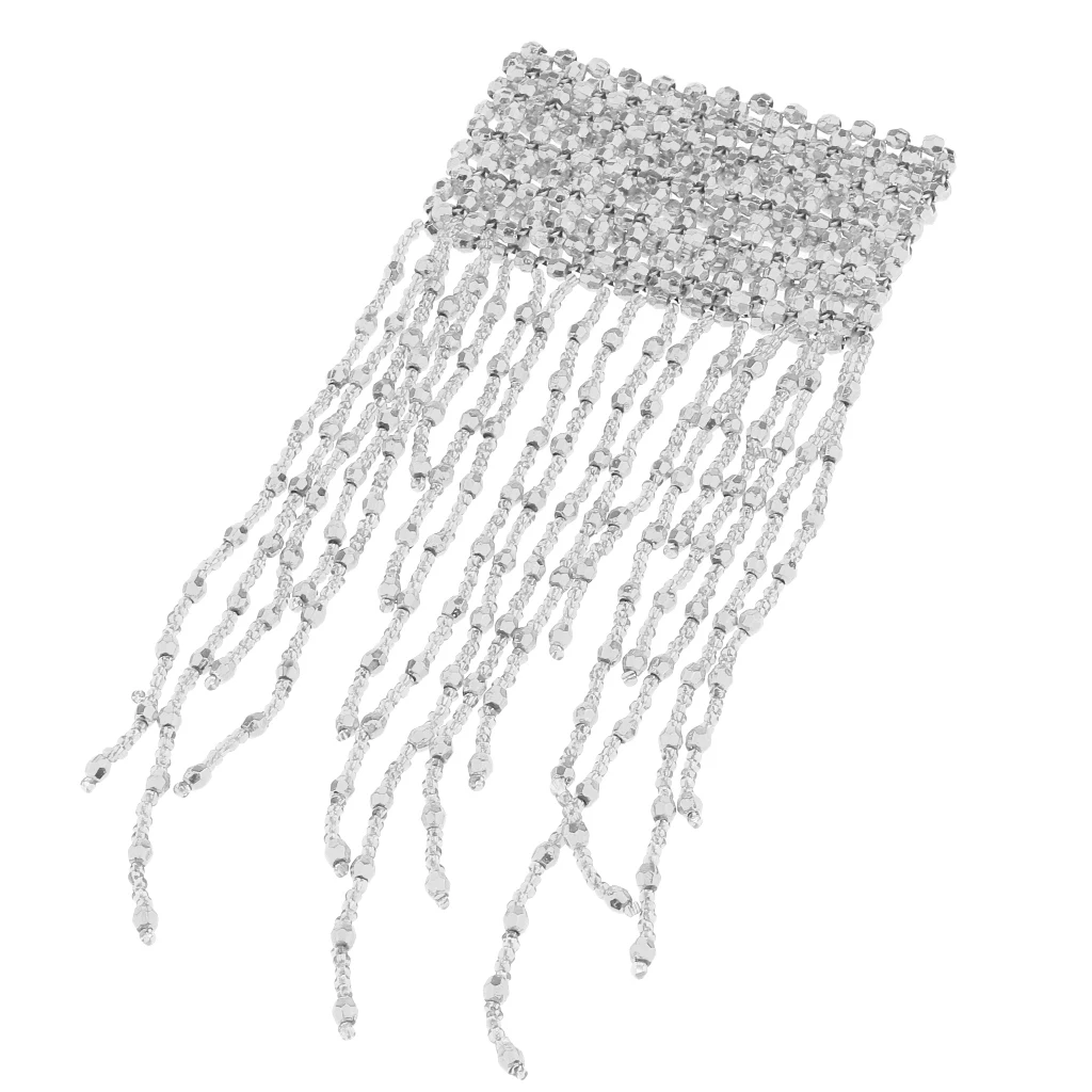 

Belly Dance Bracelet Beaded Fringe Arm Chian Wrist for Dance Girl silver