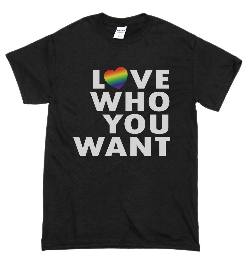 Lgbtq Love Who You Want футболка Pride Month Lgbt 2019 Новая модная мужская высокого качества |