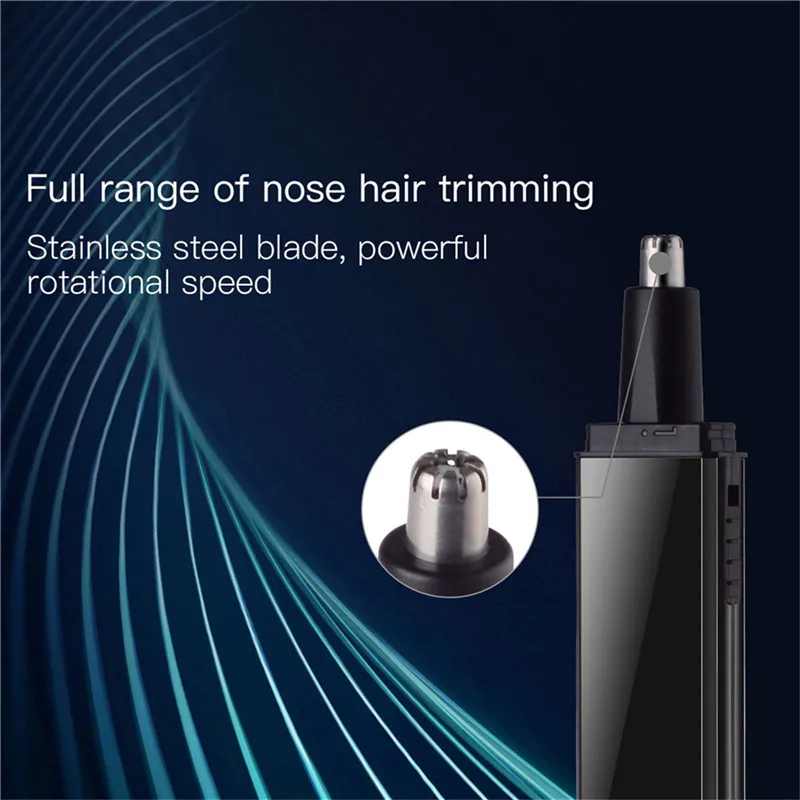 Aparador de Nariz Cuidados com o Cabelo 4 em 1 Elétrico Recarregável Barbeador Navalha Homens Rosto Conjunto Remoção Costeletas Sobrancelha Orelha Barba Trimer 46 Usb 4 Aparador de ouvido e nariz