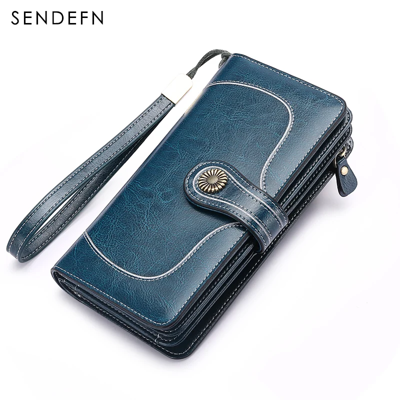 

Hot Sale Brand Wallet Split Leather Wallet Female Long Wallet Women Zipper Purse Strap Clutch Coin Purse Women Purses Leather
