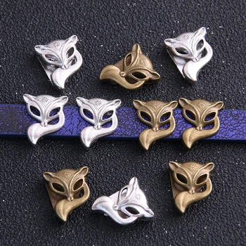

6pcs Two Color Fox Wheel Spacers Adapters Slider Spacer Jewelry Material Spacers For Jewelry Making For 10mm Leather Cord