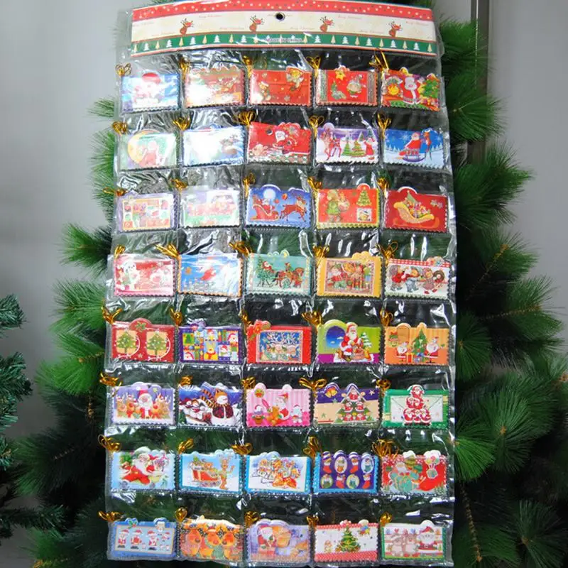12 шт модные подарки Рождество Счастливого Рождества поздравительные открытки Наклейки украшения кулон Рождественская елка украшения
