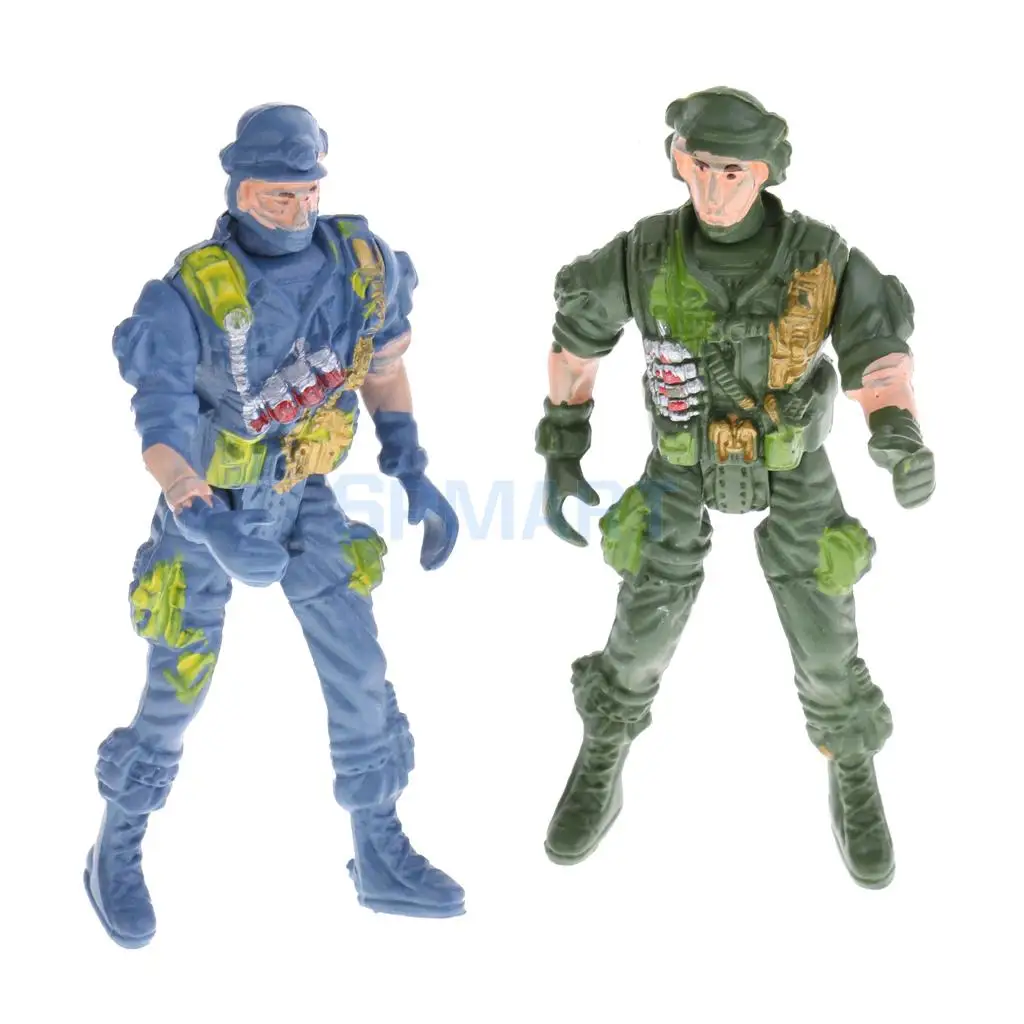 5pcs Plastic Military Playset Toy 9cm Paratroopers with Parachute Soldier Action Figures Kids Toy
