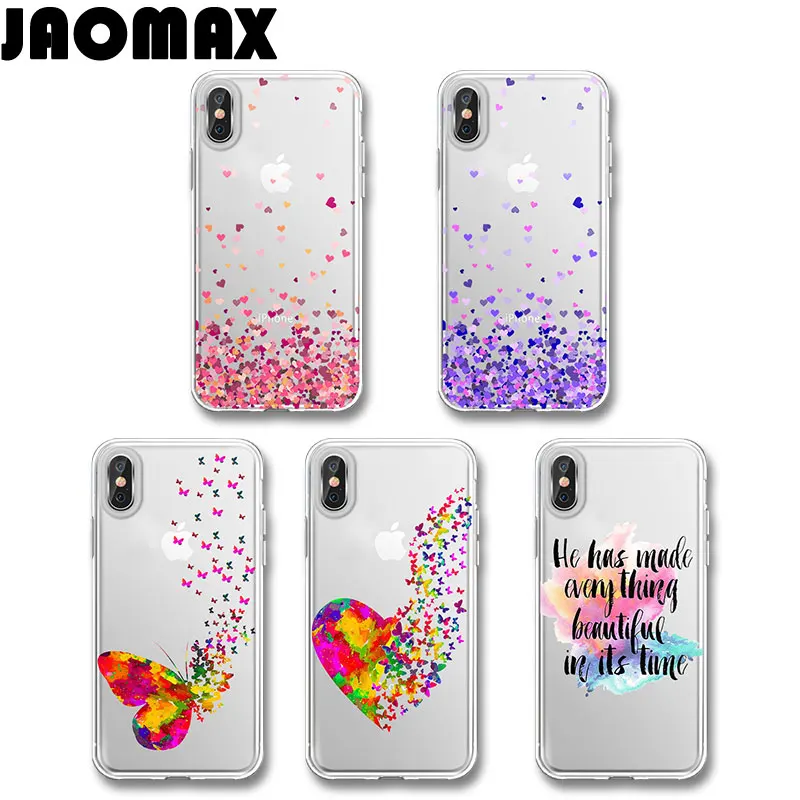 Чехол для iPhone 11 Xs Max Xr X 7 8 Plus 6S SE прозрачный силиконовый мягкий чехол телефона Jaomax |