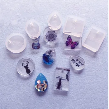 

5pcs DIY Hand Craft Resin Molds Silicone Mold Necklace Pendant Resin Jewelry Making Mould For Jewelry