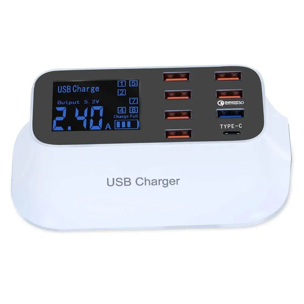 8-портовый 40 Вт/8А USB зарядное устройство для быстрой зарядки док-станция адаптер