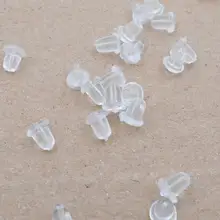 1000 шт./пакет ясно Пластик Earwire пробками сцепления серьги в форме пули задние фиксаторы 4x5 мм