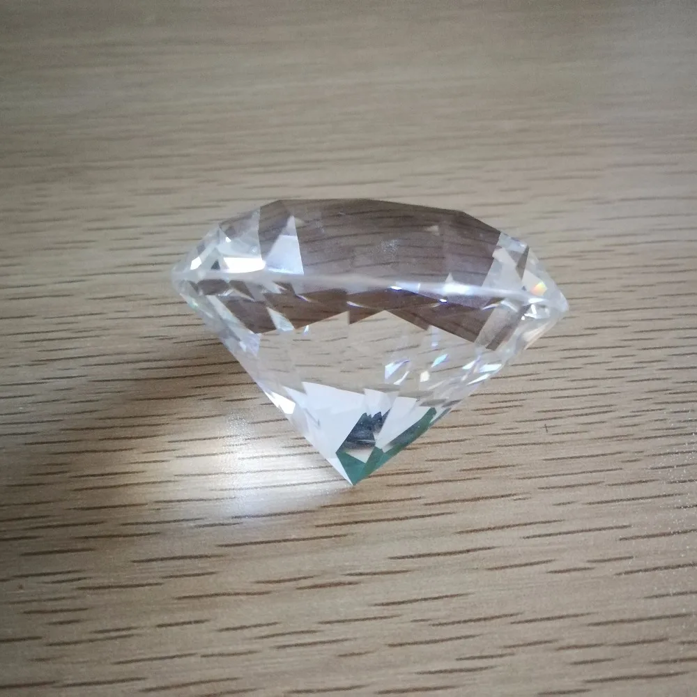 Buy 50mm Customized transparent crystal diamond shaped K9 glass gem crystal