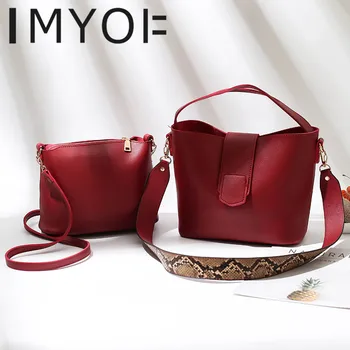 

2019 New Fashion Bucket Bag Girl Casual Serpentine Single Shoulder Bag Messenger Women Bag High Quality Designer Composite