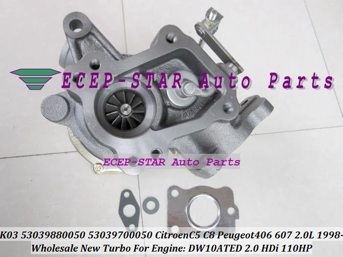 K03 53039880050 53039700050 Turbo Turbine Turbocharger Fit For Citroen C5 C8 Peugeot 406 607 Engine 2.0HDi DW10ATED 2.0L 110HP