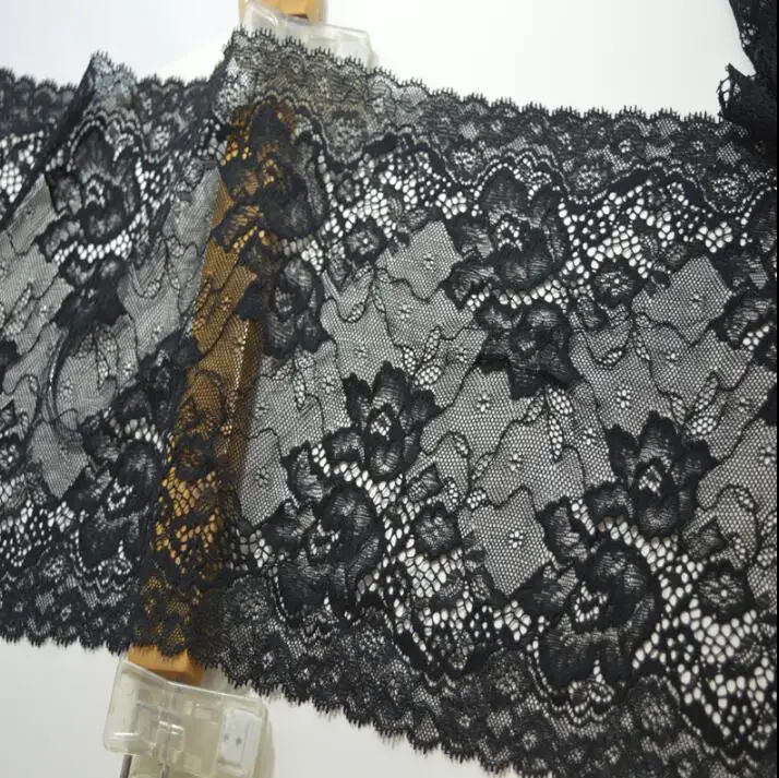 

1 Meter Flower Elastic Lace Fabric Sewing Black Blue Grey Lace Stretch Lace Trim DIY Garment Underwear Bra Clothes Accessories