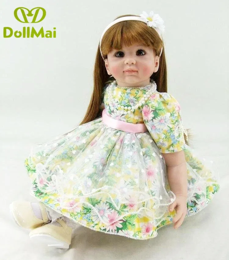 

Silicone Reborn Baby Doll Toys 60cm Princess Toddler Babies Like Alive Bebe Girls reborn Brinquedos vinly dolls gift for child