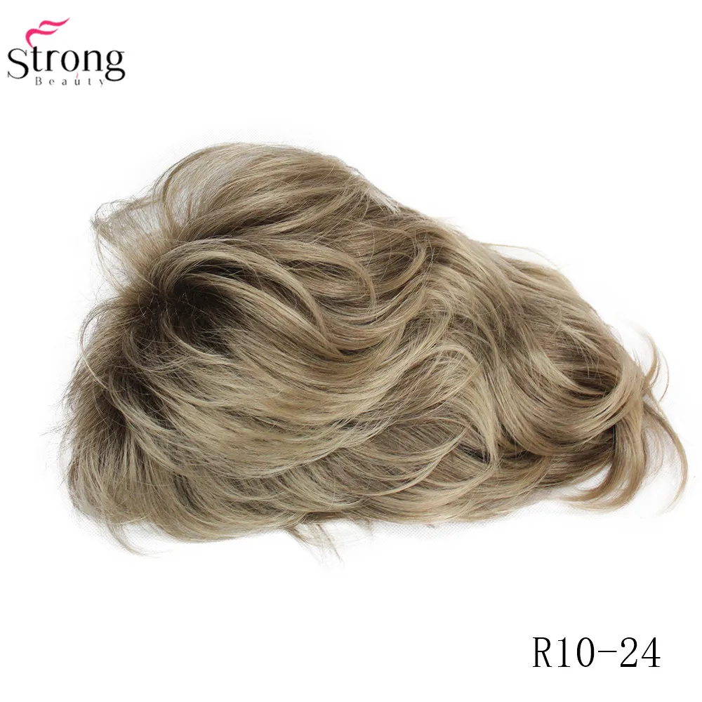L-1943A #R10-24 Elegant Bady Wavy Medium Brown Mix Dark Blonde Neck Length Synthetic Women's Wig (5)