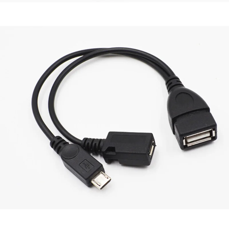 20cm Micro USB Host OTG Cable With Female To Male USB Plug Power PC