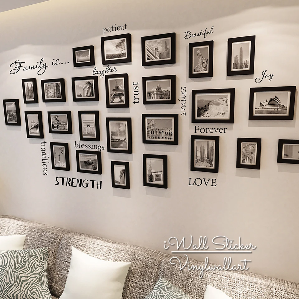 Autocollant Mural Citation En Famille Autocollant Mural Amour Confiance Rire Sourire Citation De Maison Mural De Photo Autocollant Mural Art Mural Facile Coupe Vinyle Q144 Aliexpress