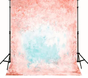 

Pink Flowers Pale Blue Blur backdrop Vinyl cloth High quality Computer printed newborns Backgrounds