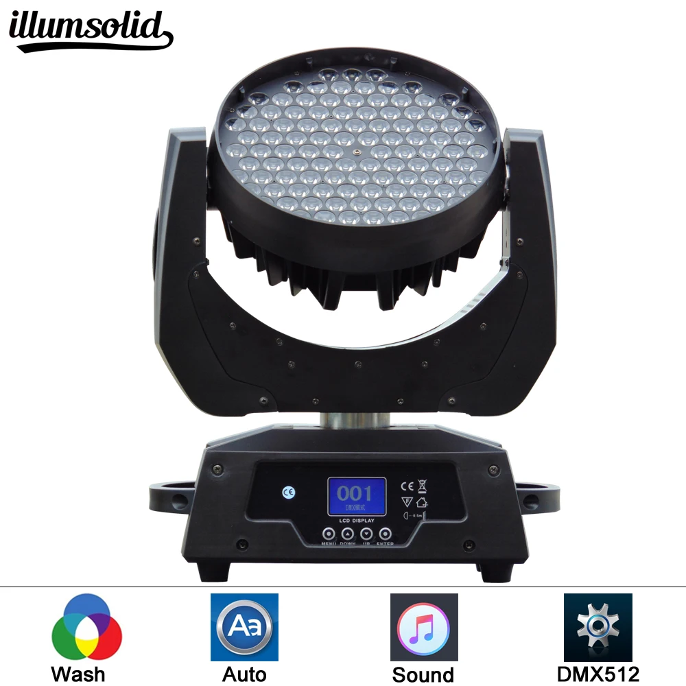 

108X3W RGBW LED Colour Mixture Stage Light Moving Head Beam Party Light DMX512 Led Dj Christmas DMX Disco Light