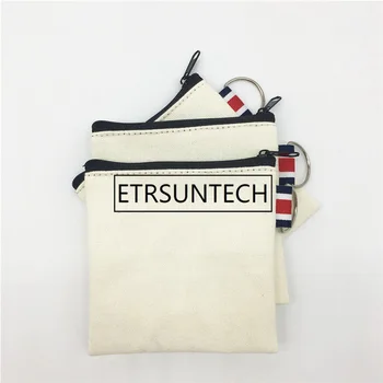 

100pcs/lot Blank Pure cotton canvas zipper bag Cotton canvas coin purse cotton cosmetic Bags makeup bags Key Storage bag