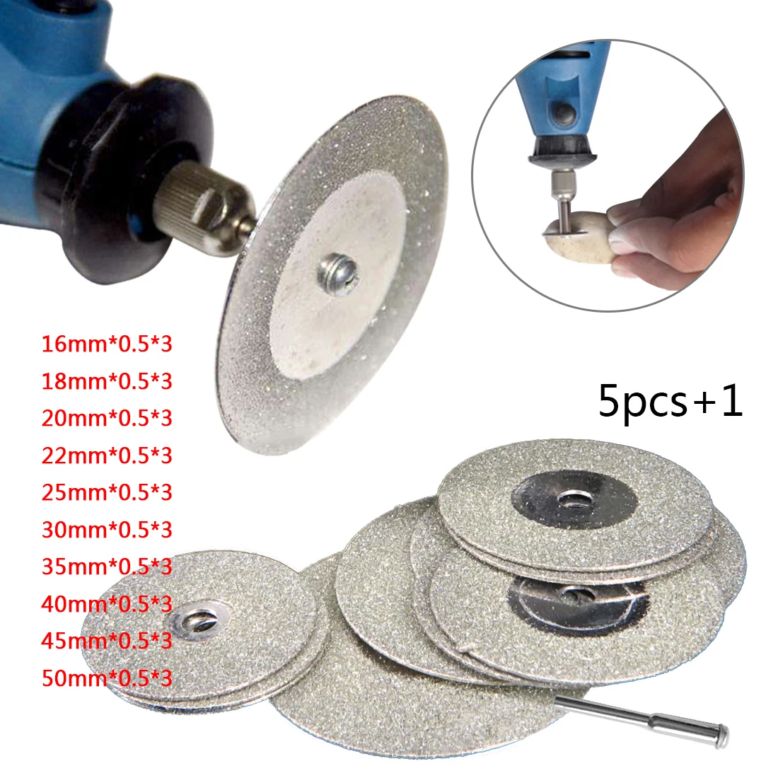 5PCS Mini Sharp Diamond Cut Off Rotary Tool Cutting Disc Disks DIY Tools Accessories For Dremel
