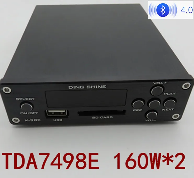 

M-98E TDA7498E 160W*2 HIFI Bluetooth 4.0 digital audio amplifier Support USB SD MP3 / WMA / APE / FLAC /WAV/WAVE player Display